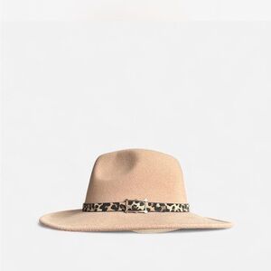 Stylish Tan Fedora with Leopard Band